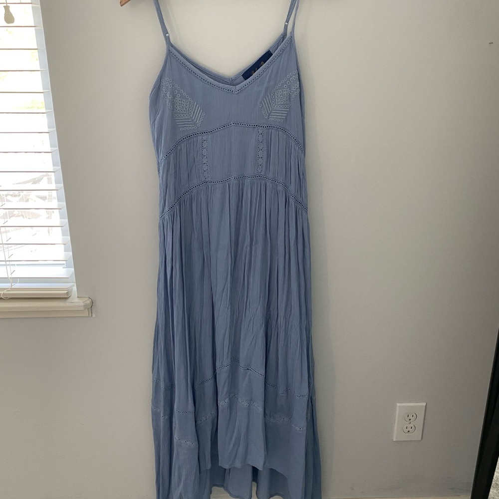 NWT Francesca’s Blue Rain Blue Boho Dress Size L